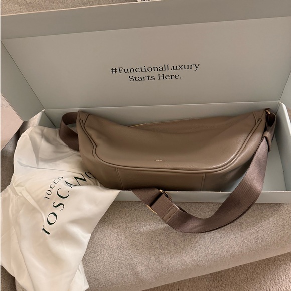 NEW - Toco Toscano Rey Medium Shoulder Bag - Taupe Beige Grey - Picture 2 of 12